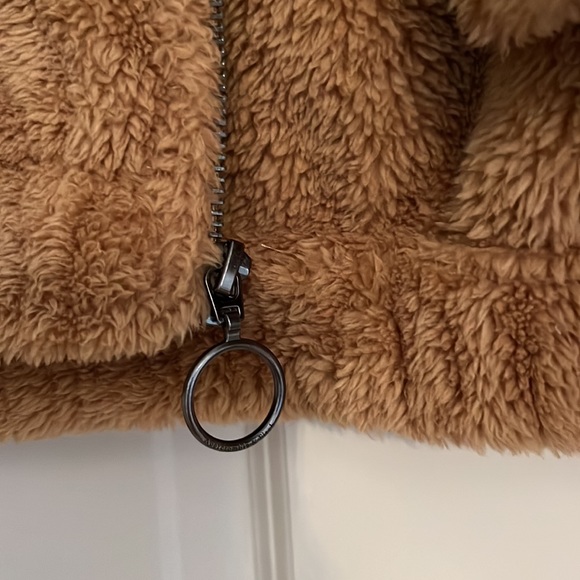 NWOT Abercrombie & Fitch Tobacco Brown Teddy Coat - Picture 2 of 5